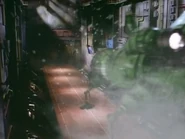 The landing strip and outer door during a hasty retreat ("Marooned", Series III)