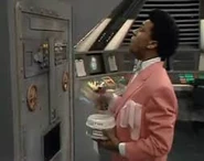 Cat getting his favorite fish meal, Trout a la Creme...