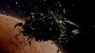 Starbug fleeing from the destroyed Iron Star