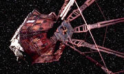 The Red Dwarf sapce ship as seen in series 10