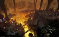 Concept Art of the Marauders settlement in the underground in Armageddon