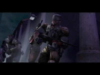 Molov with the concept art version of the CAS-14 in a cutscene