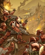 Red Faction fighting in the first Martian Revolution