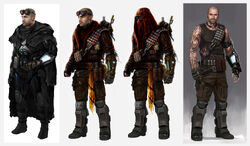 Four different concept art of Darius.