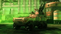 The EDF APC as it appears in Red Faction: Battlegrounds, having been modified by the White Faction