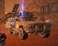 EDF 'drones' disembark a Staff Car during the Second Martian Revolution.