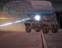 Staff Car gunner shooting.