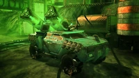 An EDF Staff Car retrofitted with rocket batteries by the White Faction.