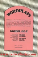 Wordplays 1, back cover