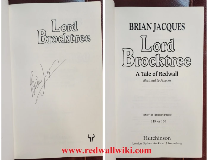 Lord Brocktree, UK uncorrected proof, limited edition