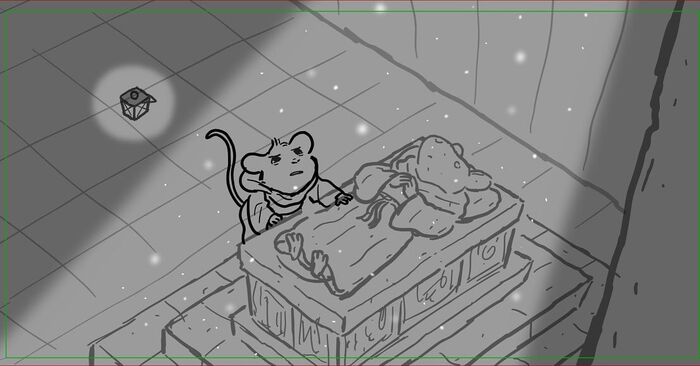 Matthias enters Martin the Warrior's tomb.