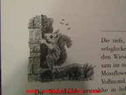 Jess Squirrel climbs Redwall Abbey.