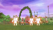 Three card soldiers being created,