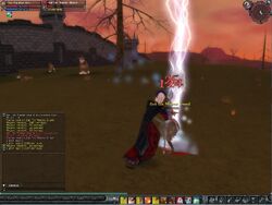 A Warlock during Combat