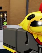 NULL's new look where he has a shadowed face, glowing white eyes, and yellow hair.