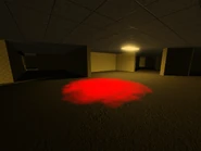 A glowing red puddle on the floor.