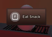 The UI that pops up when stealing a snack.