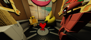 Mozelle angered with her entire body tinted red after seeing the elevator is full.