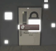 LobbyTicketUnlock.gif (3.78 MB) A player unlocking the room to the Basement ticket printer after completing 100 floors.