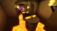 A variant of the first obstacle with spinning fire.