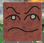 The face on the falling block hazard.