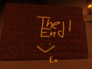 The brick wall at the end of the obby.