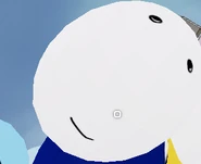 White, with a funny face.