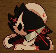 Folly using a knife to align her eyeliner. (Donutt904)