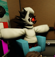 Folly T-posing on a chair spawned by WilliamPlayz57.