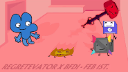 Prototype and Scag using Mach in their BFDI appearances to repeatedly crush Firey as Four recovers Firey and watches him get crushed.