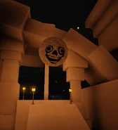 The face on the boulder that falls at a variant of the starting obstacle.