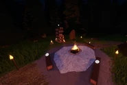 The main campfire area.