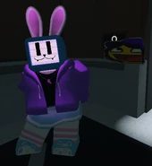 Melanie's screen glowing in the dark