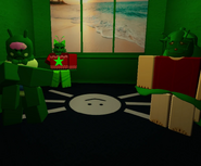 Split being painted green by WilliamPlayz57, including Pilby and the old model of Gnarpy.