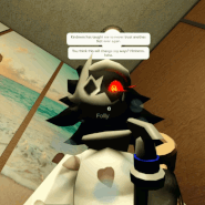 First-person view of Folly's reaction to Spray Bottle.