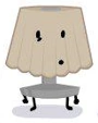 Lampert's appearance for the BFDI collaboration, represented as a lamp with a light-yellow lampshade and a gray stand.