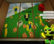 Telamon in an old Roblox game saying, "Oh Crap..."