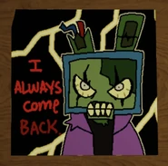 Melanie as Springtrap, saying, "I ALWAYS COME BACK." (fishiistixx)