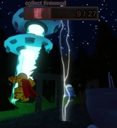 A mysterious beam seen by the pot.