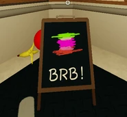 Unpleasant's sign that appears when it temporarily leaves the elevator.