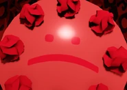 The ':(' on the cake.