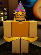 Split, which retains her design, but wears a birthday hat.
