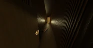 A hallway made out of wet cardboard.