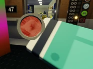 An eyeless Jermbo with unknown Japanese-like text in bottom of it on the red side.