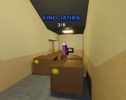 A pile of boxes pushed around by players due to a bug on 3/25/25.