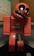 Reddy wearing a rainbow tie for pride month.
