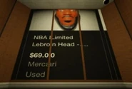 An "NBA Limited Lebron Head" for sale.