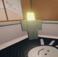 Lampert turning off his head after a floor with dark lighting ends.