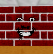 Renderman's face on a wall.