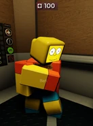 Melanie's 2025 April Fools outfit, but scared by Folly.